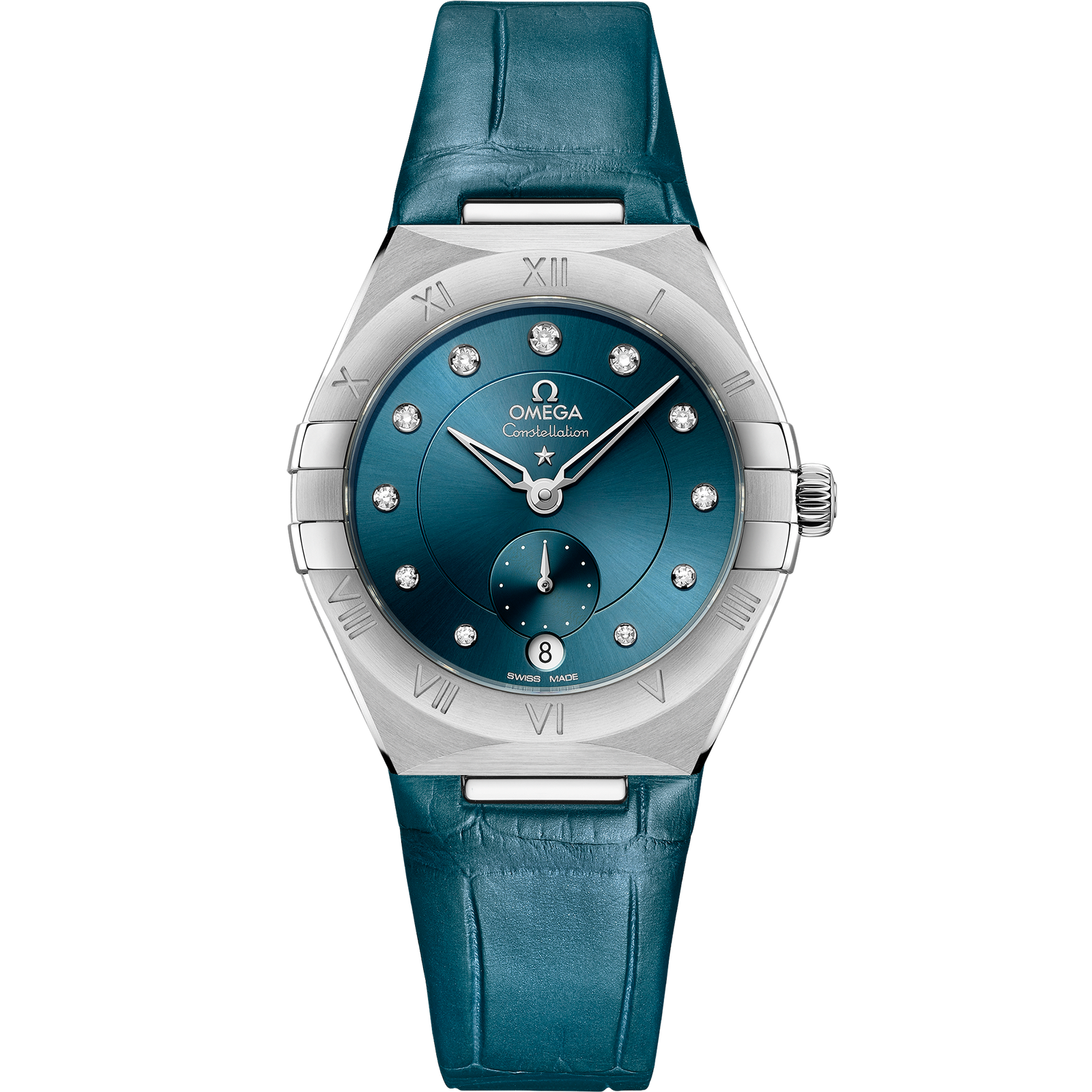 Omega CONSTELLATION 34 mm, steel on leather strap 131.13.34.20.53.001