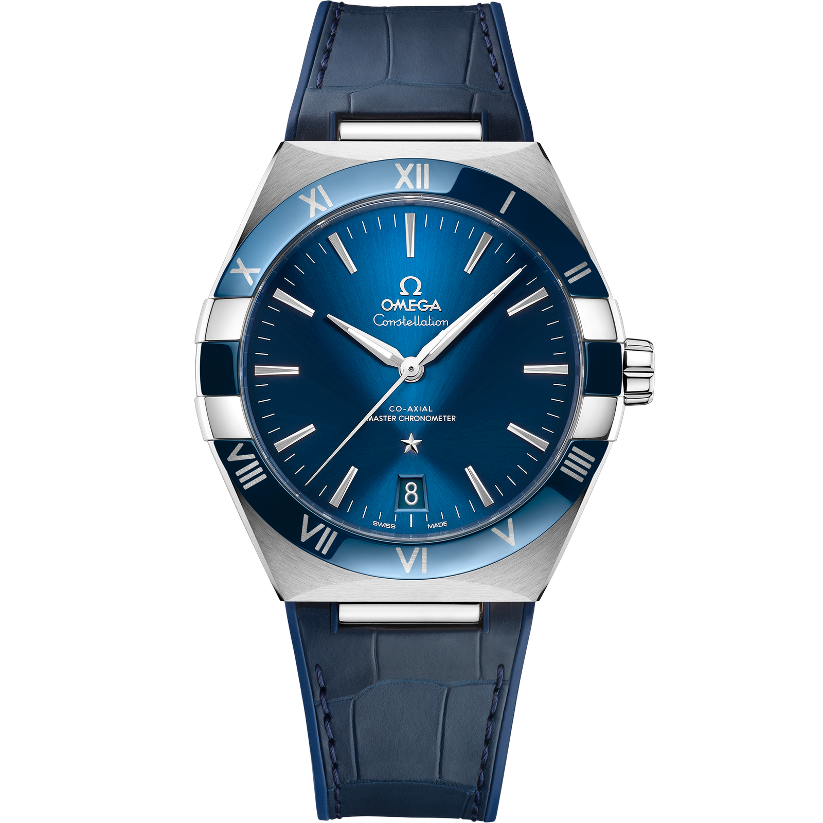 Omega CONSTELLATION 41 mm, steel on leather strap 131.33.41.21.03.001