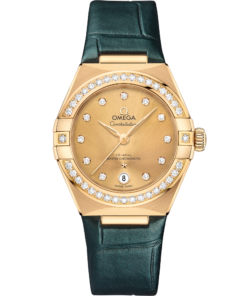 Omega CONSTELLATION 29 mm, yellow gold on leather strap 131.58.29.20.58.001