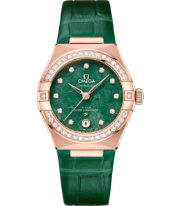 Omega CONSTELLATION 29 mm, Sedna™ gold on leather strap 131.58.29.20.99.004