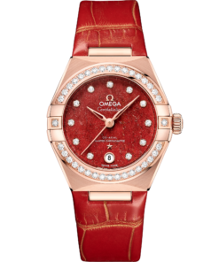 Omega CONSTELLATION 29 mm, Sedna™ gold on leather strap 131.58.29.20.99.005
