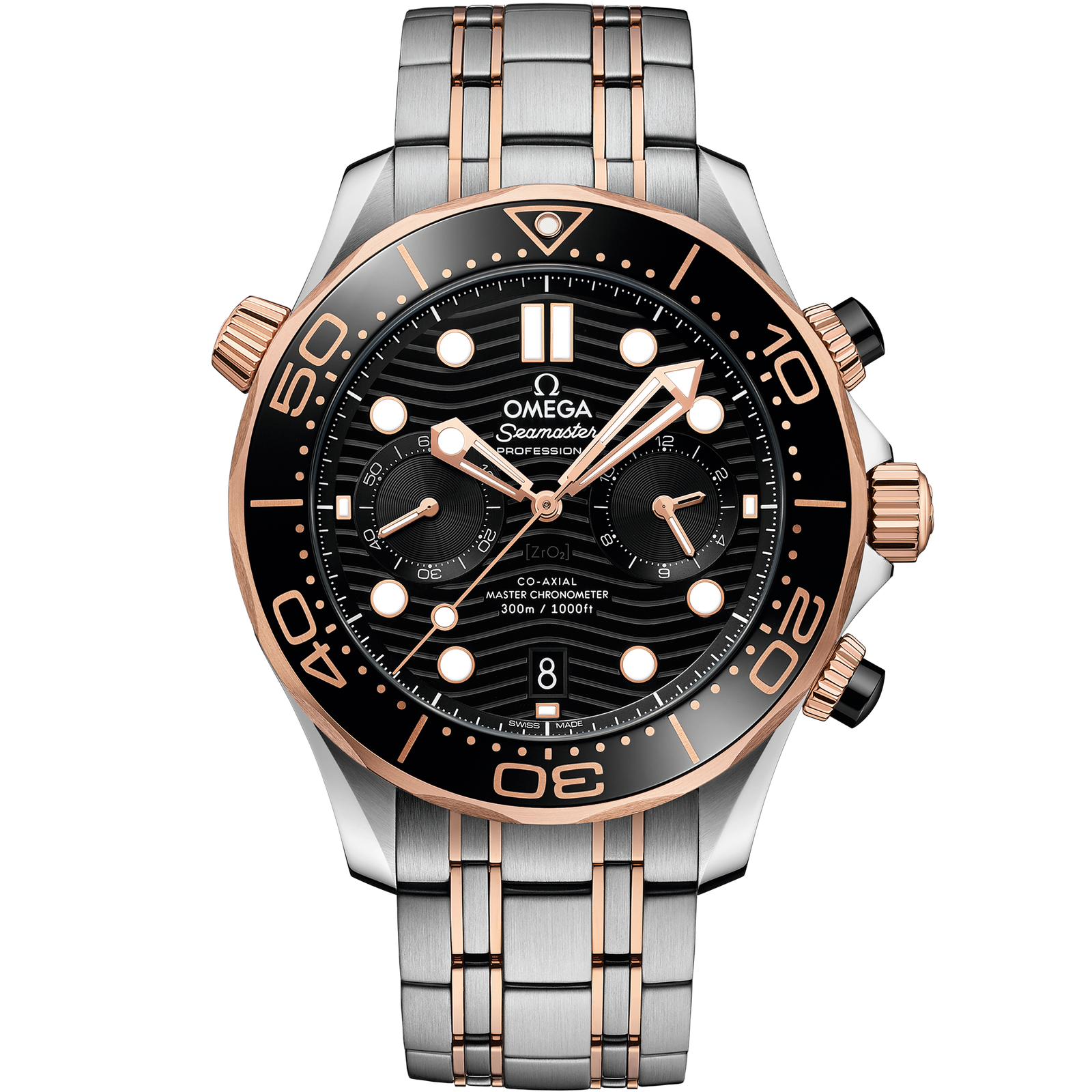 Omega SEAMASTER DIVER 300M 44 mm, steel ‑ Sedna™ gold on steel ‑ Sedna™ gold 210.20.44.51.01.001