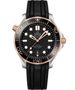 Omega SEAMASTER DIVER 300M 42 mm, steel ‑ Sedna™ gold on rubber strap 210.22.42.20.01.002