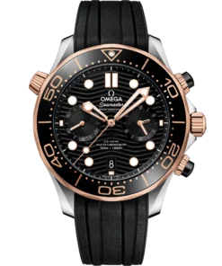 Omega SEAMASTER DIVER 300M 44 mm, steel ‑ Sedna™ gold on rubber strap 210.22.44.51.01.001