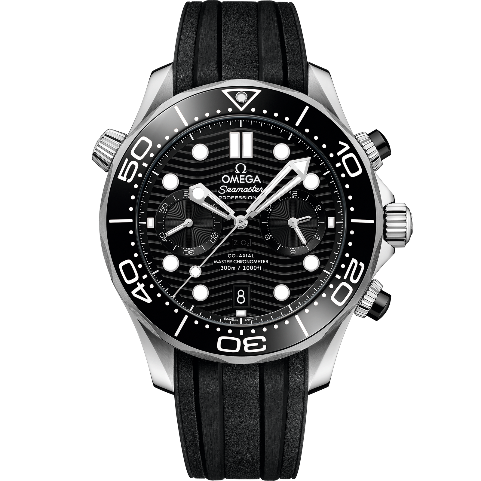 Omega SEAMASTER DIVER 300M 44 mm, steel on rubber strap 210.32.44.51.01.001