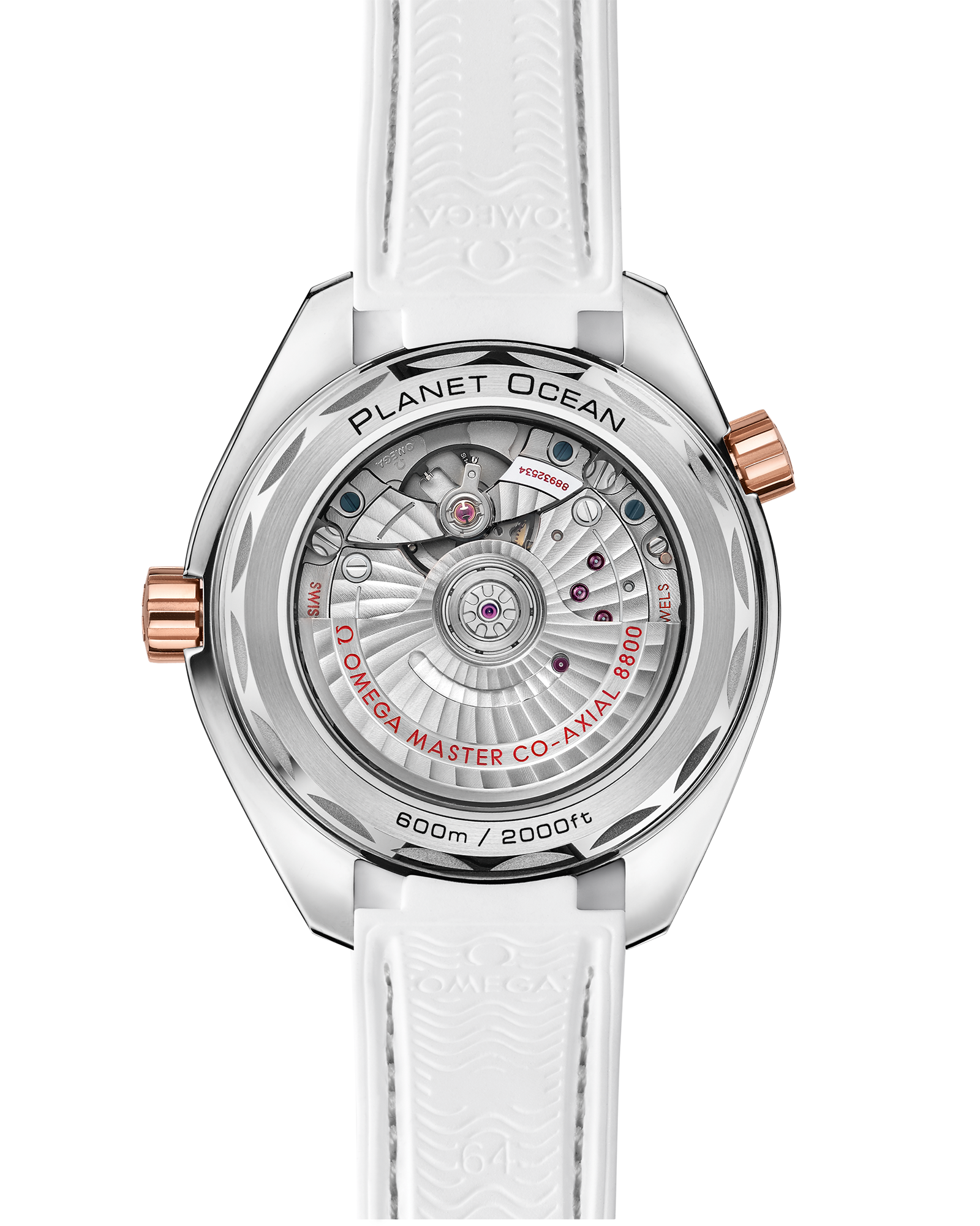 Omega SEAMASTER PLANET OCEAN 600M 39.5 mm, steel ‑ Sedna™ gold on leather strap with rubber lining 215.23.40.20.04.001 - Image 2