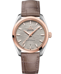 Omega SEAMASTER AQUA TERRA 150M 38 mm, steel ‑ Sedna™ gold on leather strap 220.23.38.20.06.001