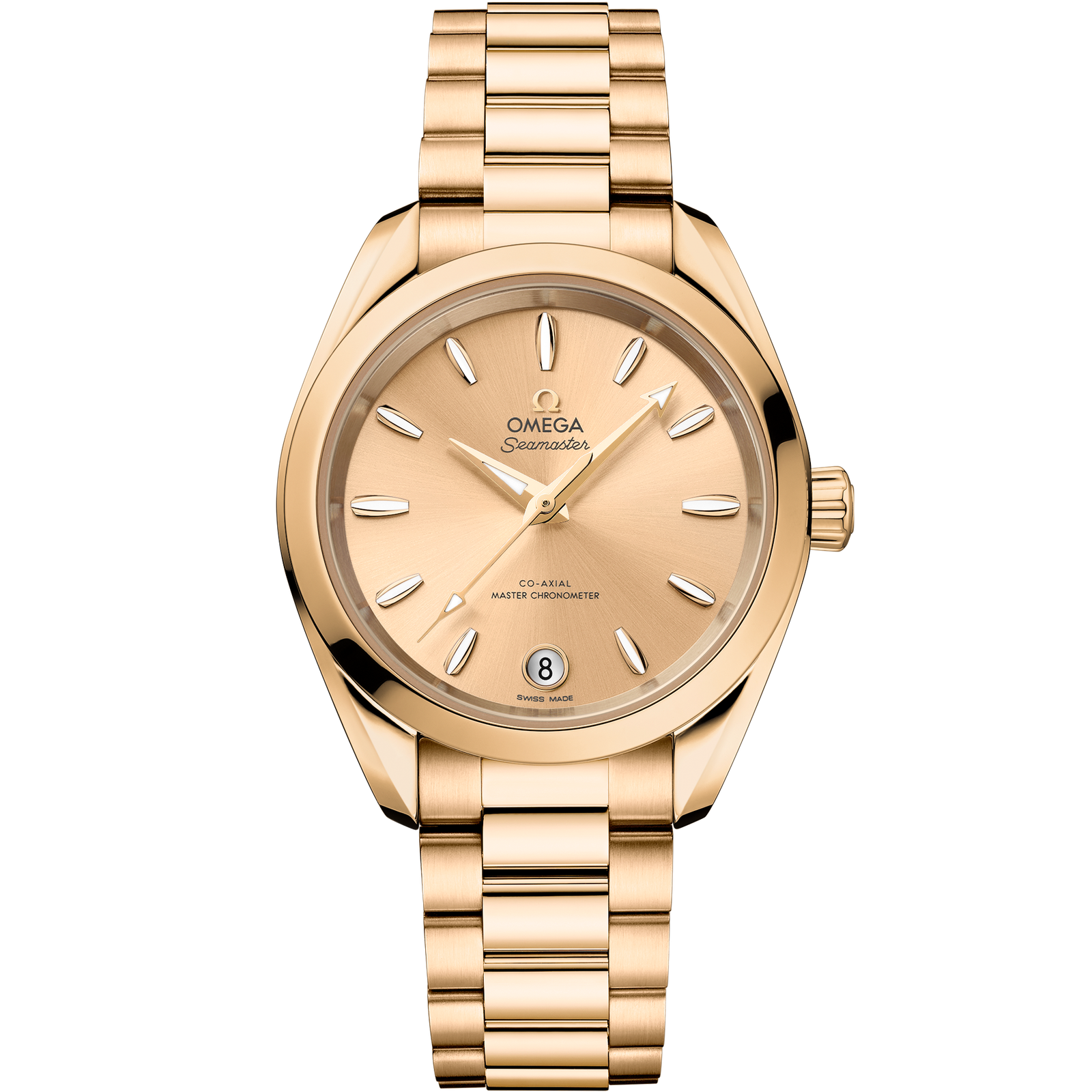 Omega SEAMASTER AQUA TERRA SHADES 34 mm, Moonshine™ gold on Moonshine™ gold 220.50.34.20.08.001