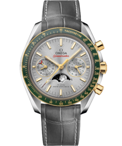Omega SPEEDMASTER MOONPHASE 44.25 mm, steel ‑ yellow gold on leather strap 304.23.44.52.06.001