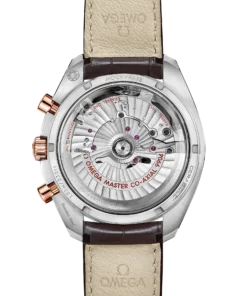 Alternative view of Omega SPEEDMASTER MOONPHASE 44.25 mm, steel ‑ Sedna™ gold on leather strap 304.23.44.52.13.001