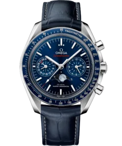 Omega SPEEDMASTER MOONPHASE 44.25 mm, steel on leather strap 304.33.44.52.03.001
