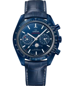 Omega SPEEDMASTER MOONPHASE 44.25 mm, blue ceramic on leather strap 304.93.44.52.03.001