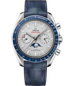 Omega SPEEDMASTER MOONPHASE 44.25 mm, platinum on leather strap 304.93.44.52.99.004