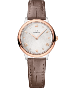 Omega DE VILLE PRESTIGE 27.5 mm, steel ‑ Sedna™ gold on leather strap 434.23.28.60.52.001