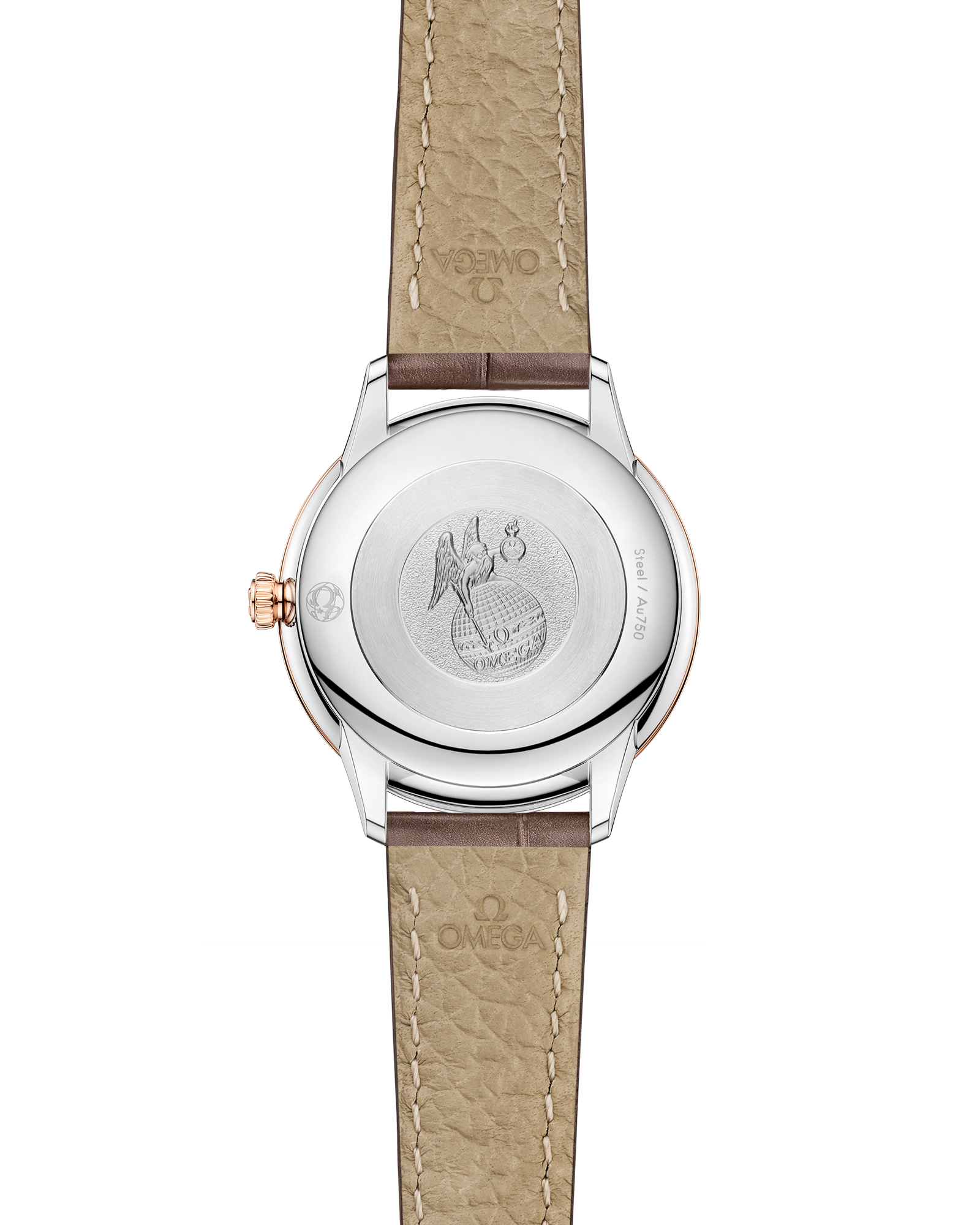 Omega DE VILLE PRESTIGE 27.5 mm, steel ‑ Sedna™ gold on leather strap 434.23.28.60.52.001 - Image 2