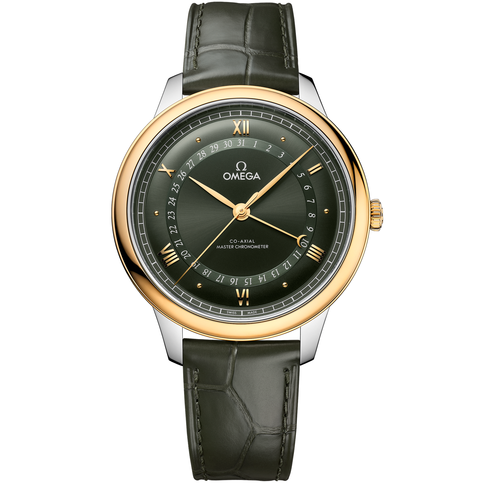 Omega DE VILLE PRESTIGE 42 mm, steel ‑ yellow gold on alligator 434.23.42.22.10.001