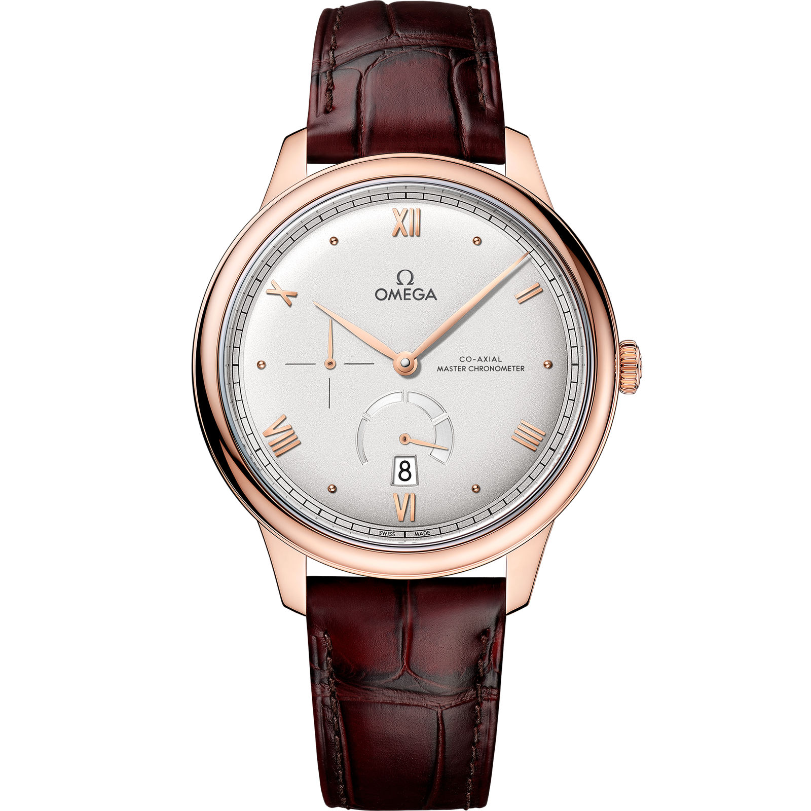 Omega DE VILLE PRESTIGE 41 mm, Sedna™ gold on leather strap 434.53.41.21.02.001