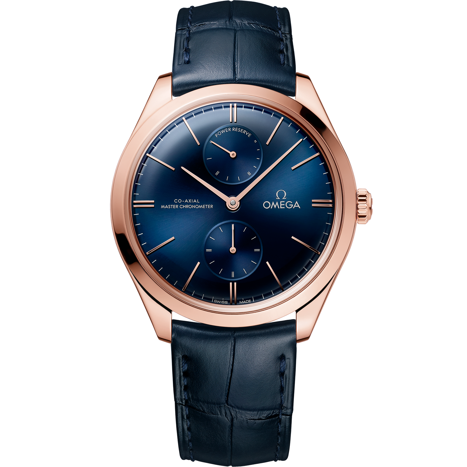 Omega DE VILLE TRÉSOR 40 mm, Sedna™ gold on leather strap 435.53.40.22.03.001