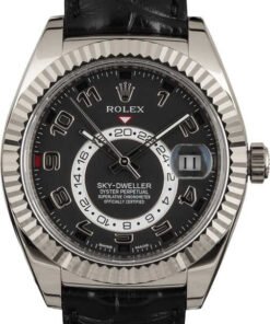 HandMade The Rolex Sky-Dweller 326139 Black Arabic Dial Leather