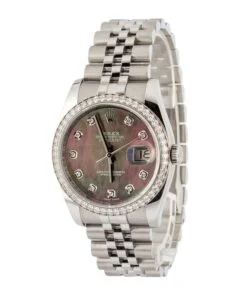 Alternative view of HandMade The Rolex Datejust 36 Ref 116244 Mother Of Pearl Diamond Dial