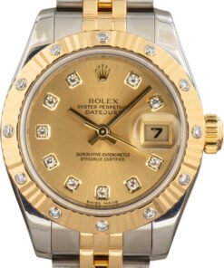 HandMade The Ladies Rolex Datejust 179313 Champagne Diamond Dial