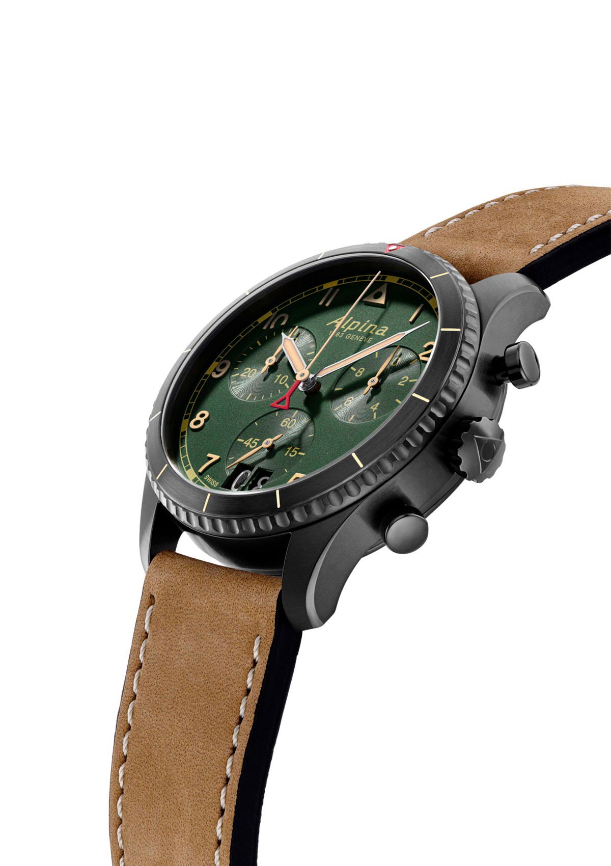 Startimer Pilot Quartz Chronograph Big Date Green - Image 2