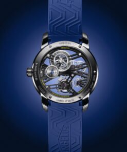 Alternative view of U41 Blue Vibrant Structure Tourbillon Skeleton
