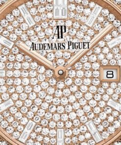 Alternative view of Audemars Piguet Royal Oak 33mm Quartz Rose Gold - Pave Diamond Dial, Case, Bezel and Bracelet (Ref# 67652OR.ZZ.1265OR.01)