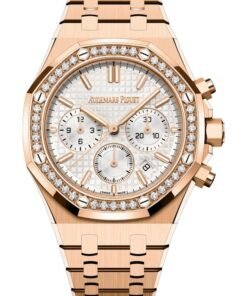 Audemars Piguet Royal Oak Chronograph Selfwinding Chronograph 38mm White Dial Diamond Bezel Reference # 26715OR.ZZ.1356OR.01