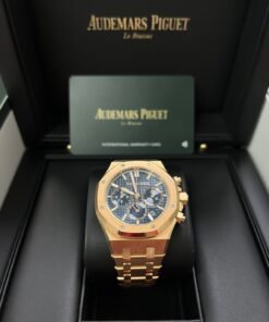 Alternative view of Audemars Piguet Royal Oak Chronograph Selfwinding Chronograph Blue Dial Rose gold 38mm Reference # 26715OR.OO.1356OR.01