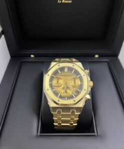 Alternative view of Audemars Piguet Royal Oak Chronograph Yellow Gold Smoked Champagne dial 26240BA.OO.1320BA.02
