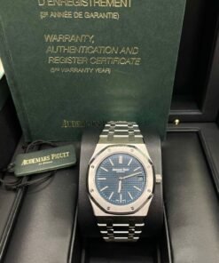 Alternative view of Audemars Piguet Royal Oak Jumbo 39mm Stainless Steel Jumbo Ultra-Thin Blue Dial 15202ST.OO.1240ST.01