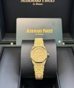 Alternative view of Audemars Piguet Royal Oak Mini Frosted Yellow Gold Quartz 67630BA.GG.1312BA.01