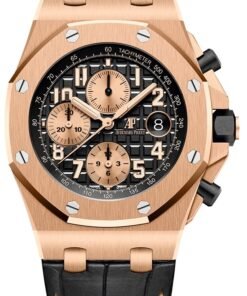 Audemars Piguet Royal Oak Offshore Selfwinding Chronograph / Rose Gold/ Black Dial/ Rose Sub-Dials/ Ceramic Bezel (Ref#26470OR.OO.A002CR.02)