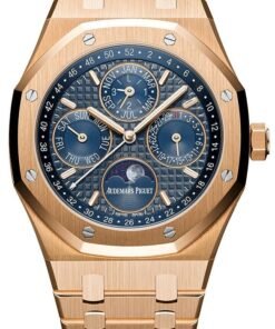 Audemars Piguet Royal Oak Perpetual Calendar/ 18k Rose Gold/ Blue Dial/ Blue Sub-Dials (Ref#26574OR.OO.1220OR.02)