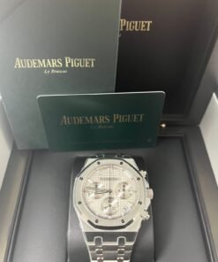 Alternative view of Audemars Piguet ROYAL OAK SELFWINDING CHRONOGRAPH “50TH ANNIVERSARY” STEEL BRACELET WHITE DIAL (Ref # 26240ST.OO.1320ST.03)