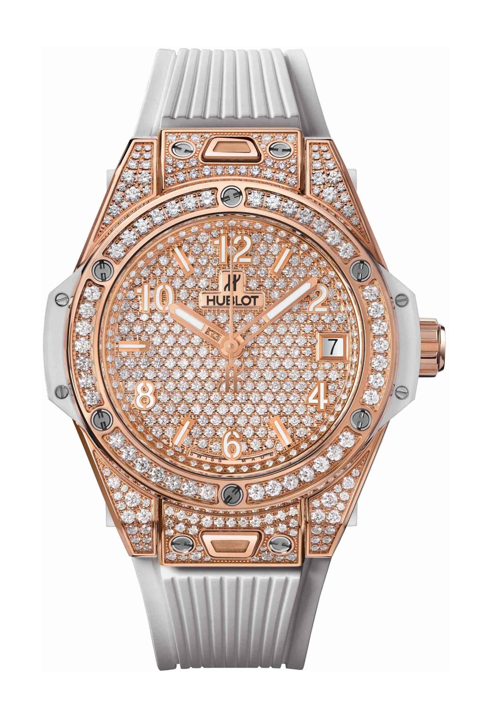 Big Bang One Click King Gold White Full Pavé