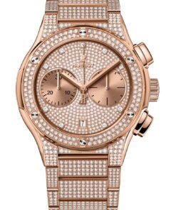 Classic Fusion Chronograph King Gold Full Pavé Bracelet