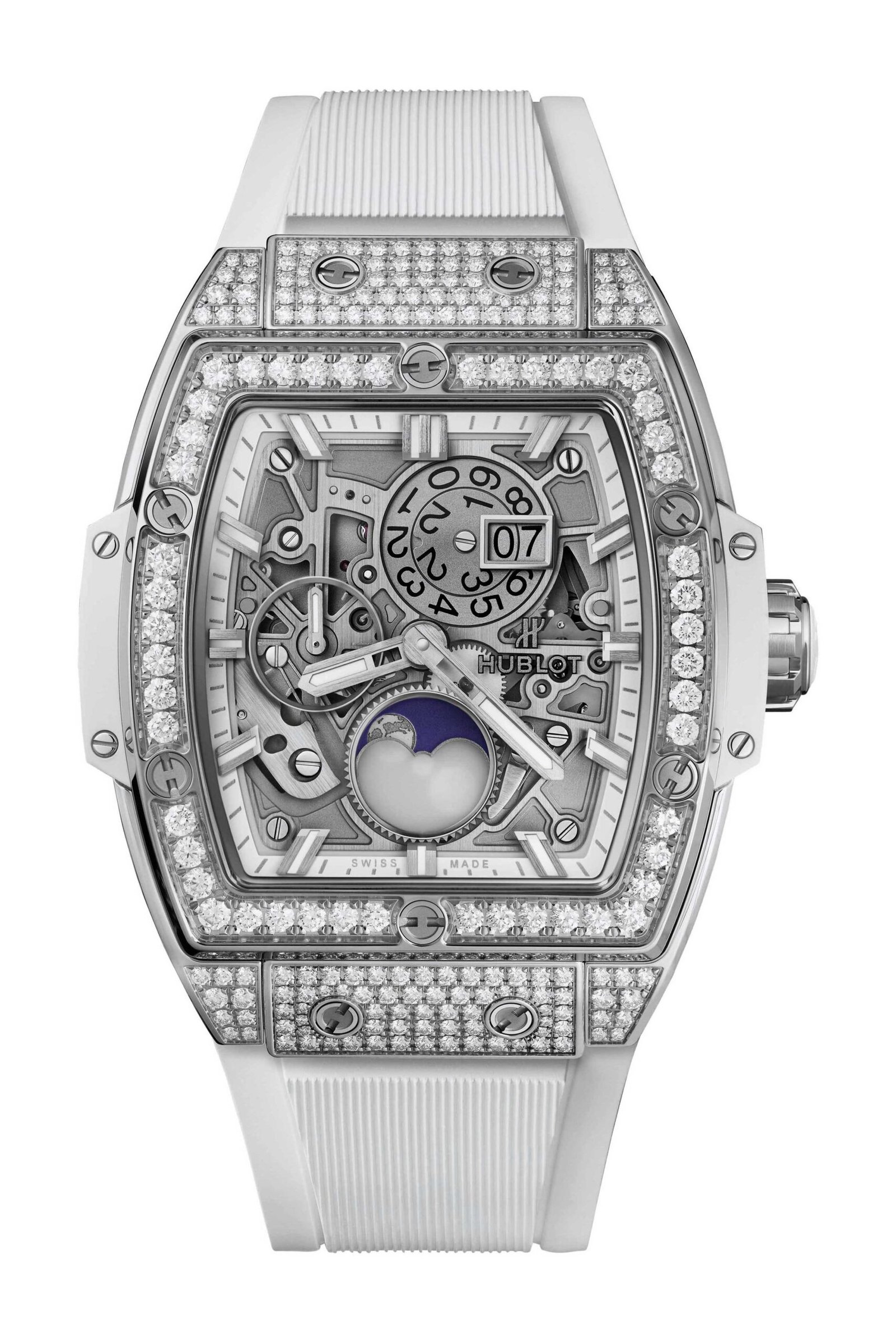 Spirit Of Big Bang Moonphase Titanium White Pavé