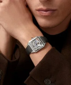 Alternative view of SANTOS-DUMONT SKELETON WATCH EQUIPPED WITH A MICRO-ROTOR