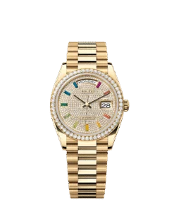 Rolex Day-Date 36 36 mm yellow gold and diamonds 128348rbr-0030