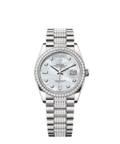 Rolex Day-Date 36 36 mm white gold and diamonds 128349rbr-0014
