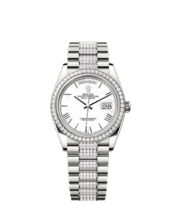 Rolex Day-Date 36 36 mm white gold and diamonds 128349rbr-0044