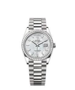Rolex Day-Date 36 36 mm white gold and diamonds 128349rbr-0049