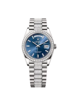 Rolex Day-Date 36 36 mm white gold and diamonds 128349rbr-0052