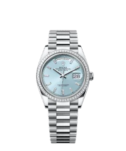 Rolex Day-Date 36 36 mm platinum and diamonds 128396tbr-0003