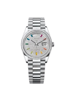 Rolex Day-Date 36 36 mm platinum and diamonds 128396tbr-0006