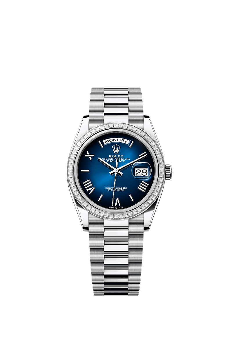 Rolex Day-Date 36 36 mm platinum and diamonds 128396tbr-0021