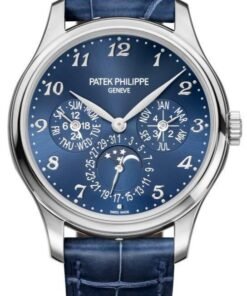 Patek Philippe Grand Complications Perpetual Calendar Moon Phase White Gold/ Royal Blue Dial & Strap (Ref#5327G-001)