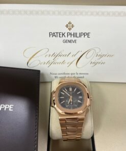 Alternative view of Patek Philippe Nautilus Rose Gold/ Black Gradient Dial (Ref#5980/1R-001)